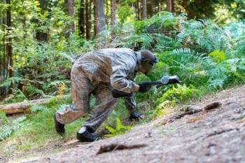 Paintball player Lying Down