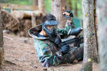 Paintball player Lying Down
