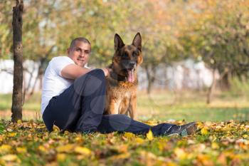 Man And His Dog German Shepherd