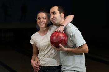 Couple In A Bowling Alley