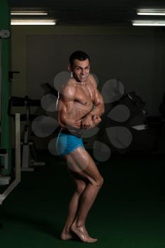 Body Builder Performing Side Chest Poses
