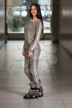 Beautiful Young Woman Wearing Fashion Track Suit