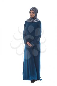 Attractive Arabic Woman With Arms Crossed On White Background