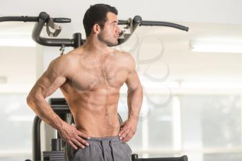 Portrait Of A Young Physically Fit Hairy Man Showing His Well Trained Body - Muscular Athletic Bodybuilder Fitness Model Posing After Exercises