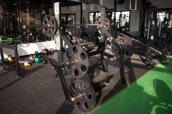 Modern Gym Room Fitness Center With Equipment And Machines