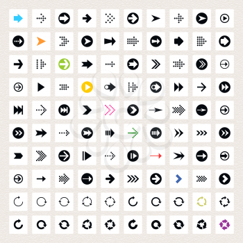 Royalty Free Clipart Image of a Set of Arrow Icons