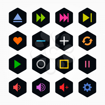 Royalty Free Clipart Image of a Set of Media Icons