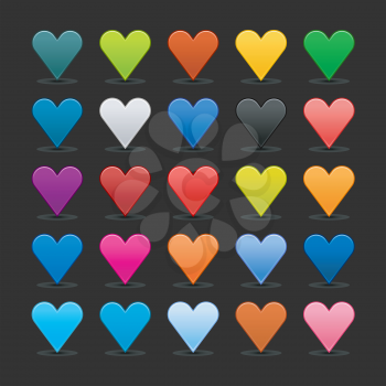 Royalty Free Clipart Image of a Bunch of Hearts