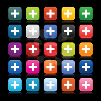 Royalty Free Clipart Image of Plus Icons