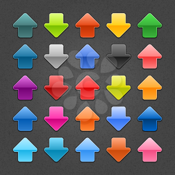 Royalty Free Clipart Image of a Bunch of Colourful Arrows