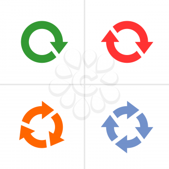 Royalty Free Clipart Image of a Set of Arrow Reload Icons