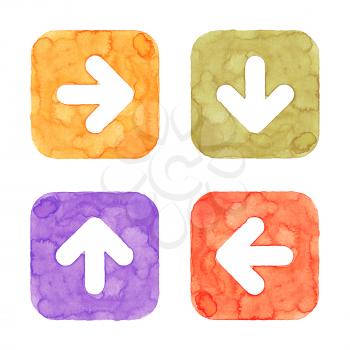 Royalty Free Clipart Image of Four Arrow Buttons
