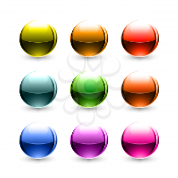 Royalty Free Clipart Image of a Set of Colourful Circles