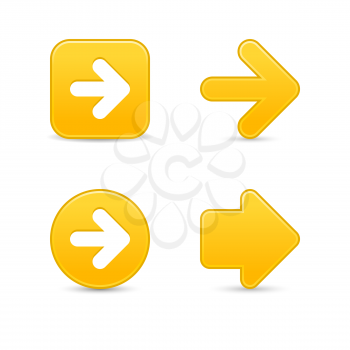 Royalty Free Clipart Image of Yellow Arrow Icons