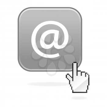Royalty Free Clipart Image of an Email At Icon and Cursor