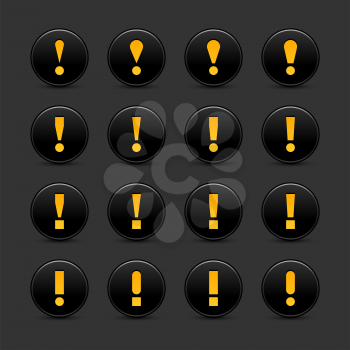 Royalty Free Clipart Image of a Set of Exclamation Mark Icons