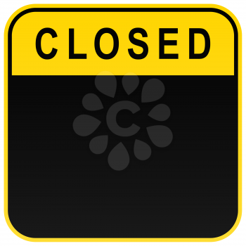 Royalty Free Clipart Image of a Closed Sign