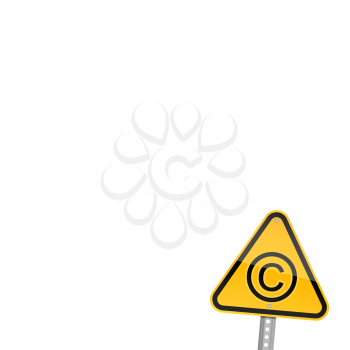 Royalty Free Clipart Image of a Copyright Sign