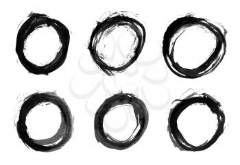 Royalty Free Clipart Image of Black Circles