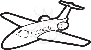 Royalty Free Clipart Image of a Plane Outline