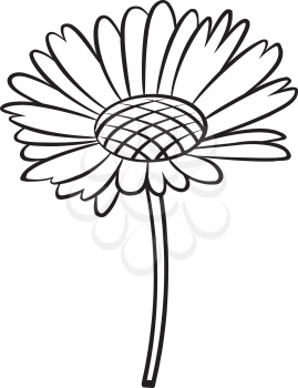 Royalty Free Clipart Image of a Flower Outline