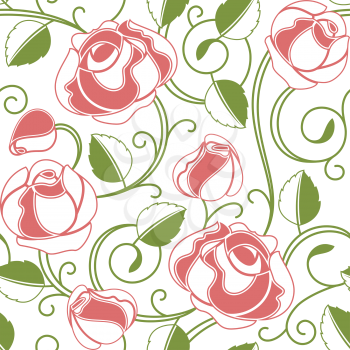 Seamless roses pattern, design element