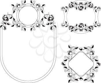 Floral ornaments vignette and frames black