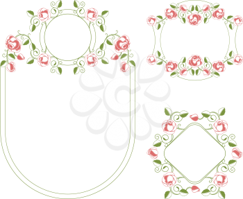 Floral ornaments vignette and frames, vector