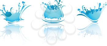 Splashing Waves and Water with reflection. First set icons