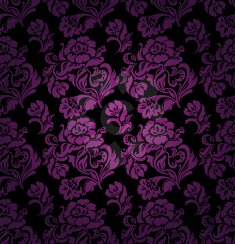 Seamless pattern, ornament lilac floral background