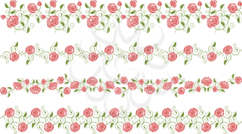 Set of roses borders, design element
