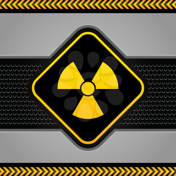 Radioactive symbol, abstract background industrial template