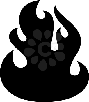 fire flame icon, black icon isolated on white background