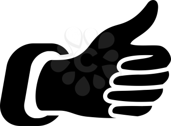 thumbs up, black icon isolated on white background