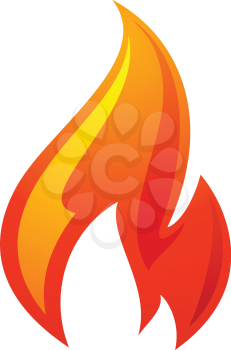 Fire flame 3d icon on a white background