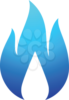 Fire flame blue icon on a white background