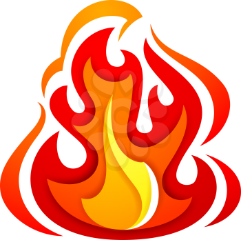 Fire flame, yellow red, vector illustration 10eps