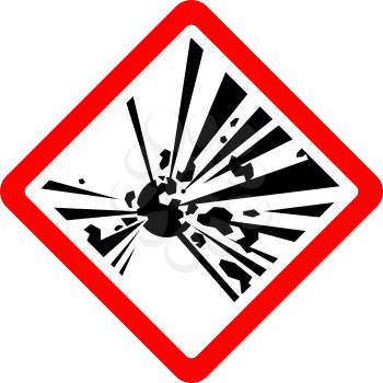Explosive, new safety symbol, vector illustration