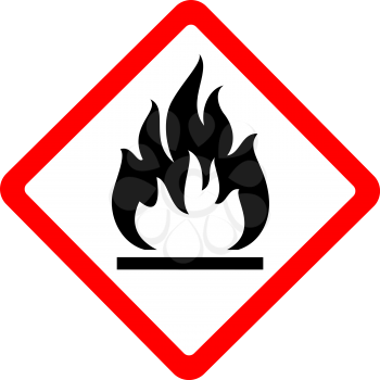 Flammable, new safety symbol, vector illustration