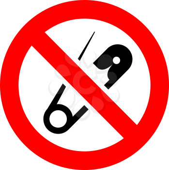 Prohibition sign. Black forbidden symbol in red round shape