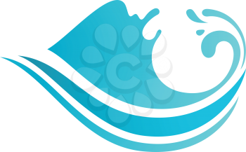 Wave with drop on white background, vector illustration
