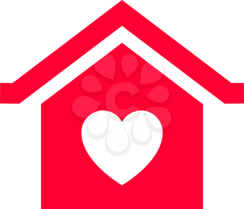 Love icon or Valentine's day sign designed for celebration. Red symbol isolated on white background, flat style.