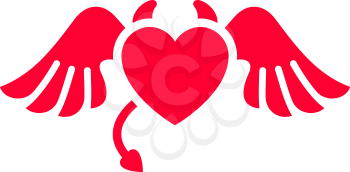 Love icon or Valentine's day sign designed for celebration. Red symbol isolated on white background, flat style.