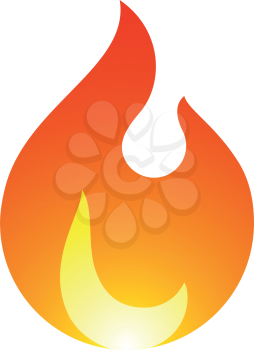 Fire flames, new yellow orange icon