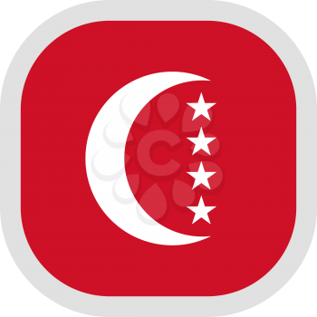 Flag of Anjouan. Rounded square icon on white background, vector illustration.