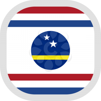 Flag of Curacao Governor's Standard. Rounded square icon on white background, vector illustration.