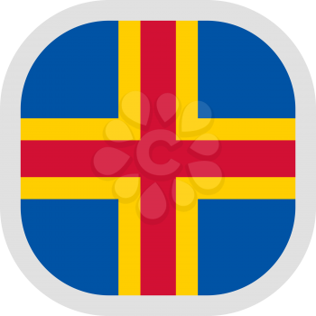 Flag of Aland. Rounded square icon on white background, vector illustration.