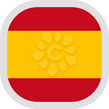 Flag of Spain. Rounded square icon on white background, vector illustration.