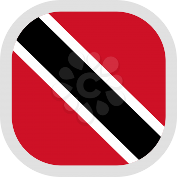 Flag of Trinidad and Tobago. Rounded square icon on white background, vector illustration.