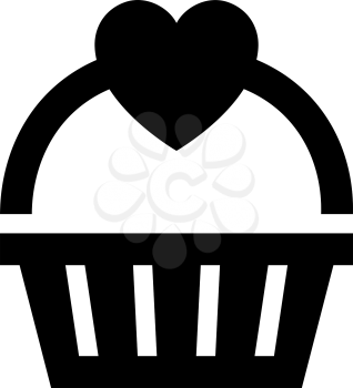 Love icon or Valentine's day sign designed for celebration. Black vector symbol isolated on white background, flat style.